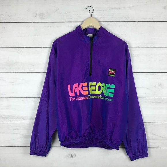 Vintage 1990s Surf Style Lake George Windbreaker - Picture 1 of 4